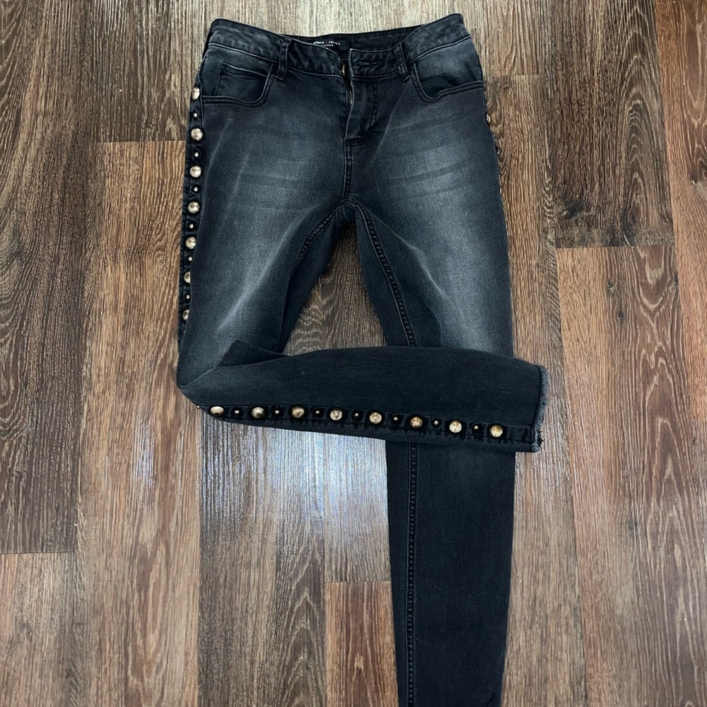 Black Studded Women's Jeans